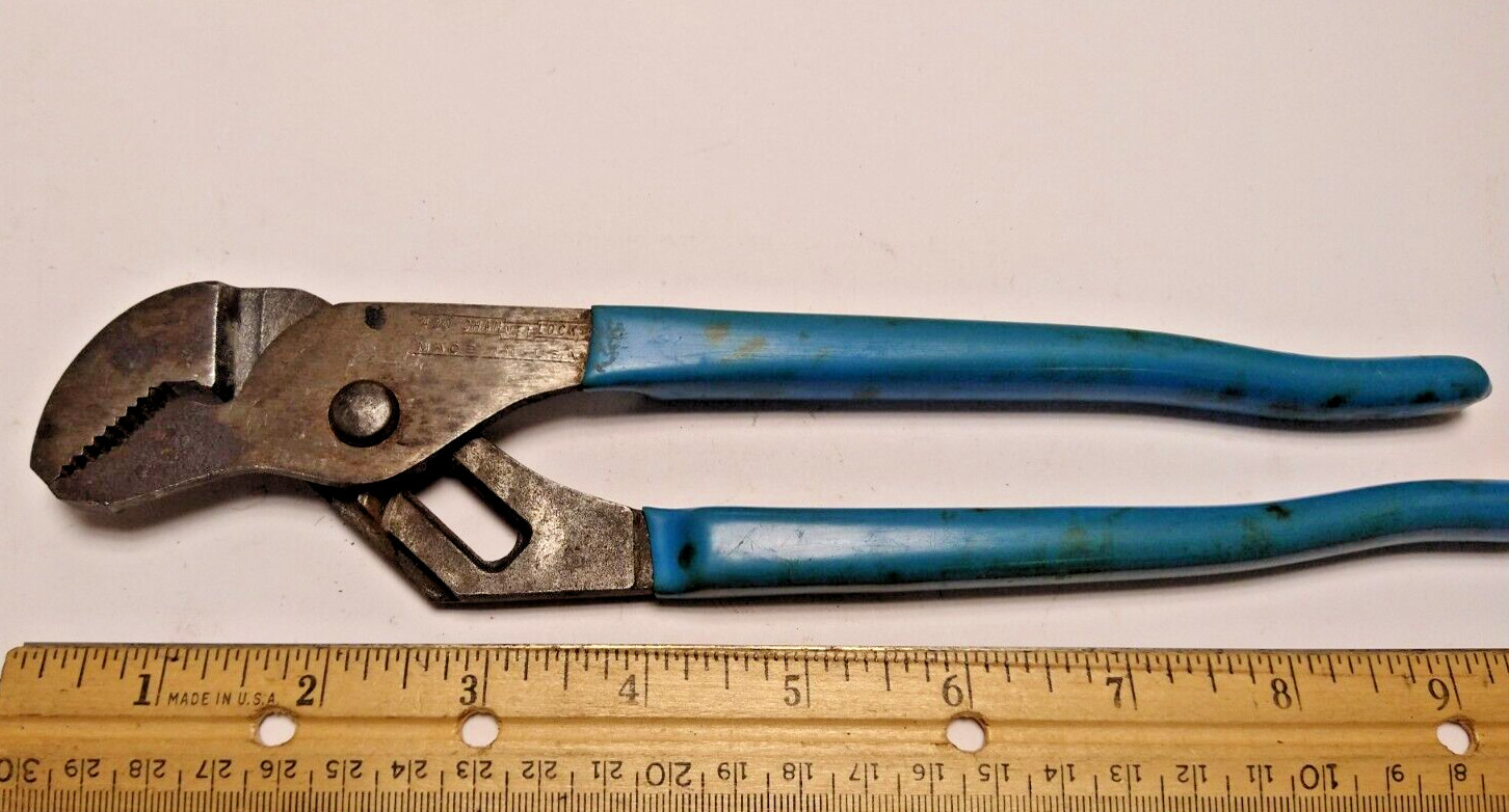 Channel Lock Tools 420 9″ Tongue Groove Pliers Blue Handle USA G1395