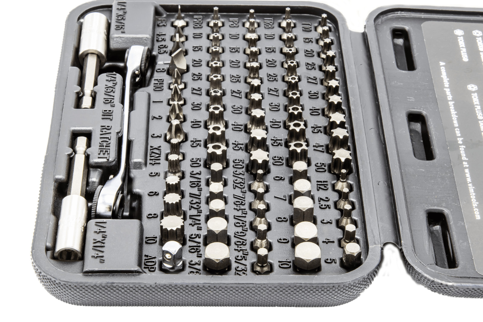 VIM Tools VHC77 77 Piece Half Cut Master Bit Set Stubby SAE Metric Torx