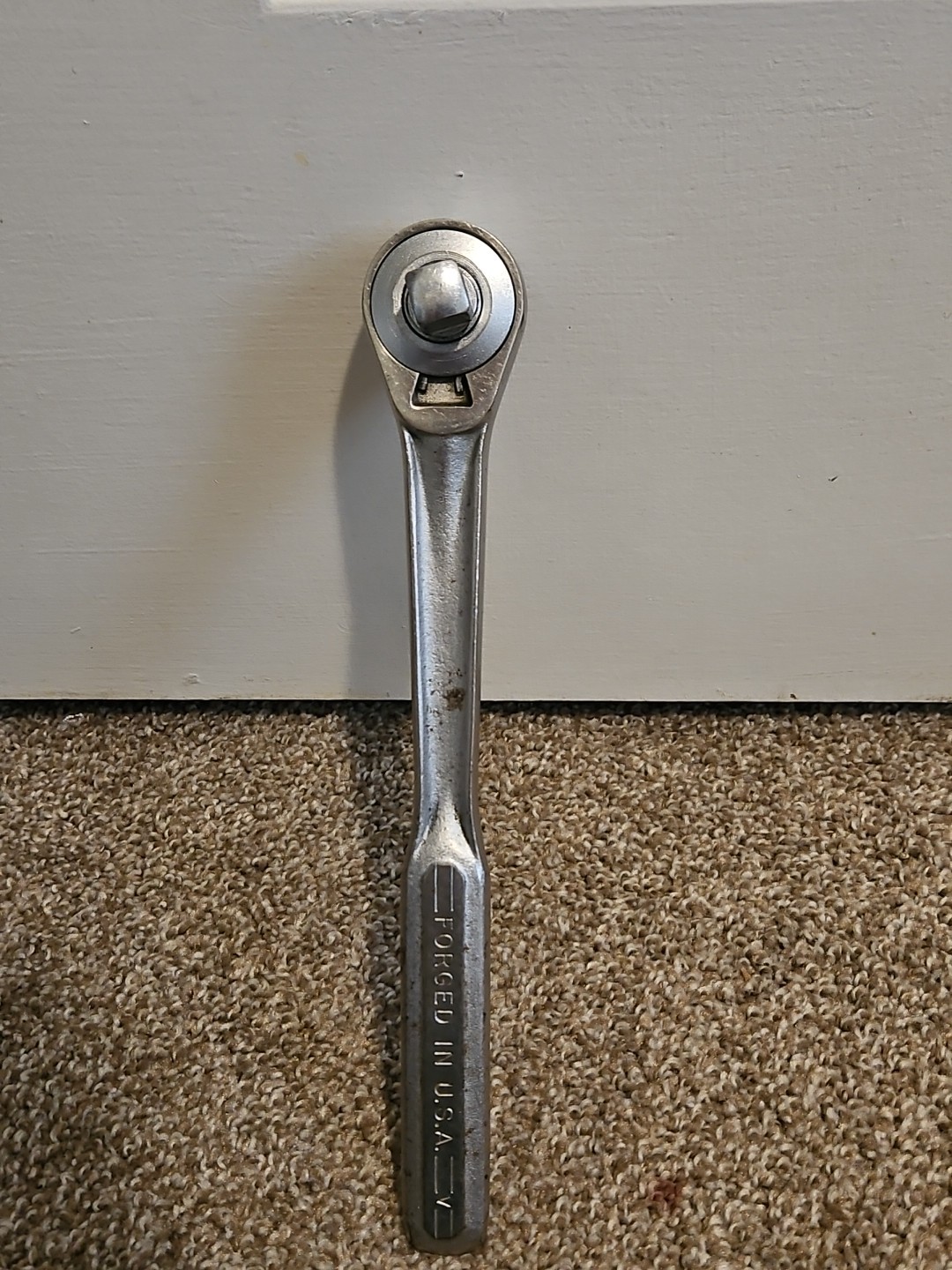 Craftsman USA 1/2″ Drive Flying V Oil Port Ratchet Forged Handle Pear Head Vtg A