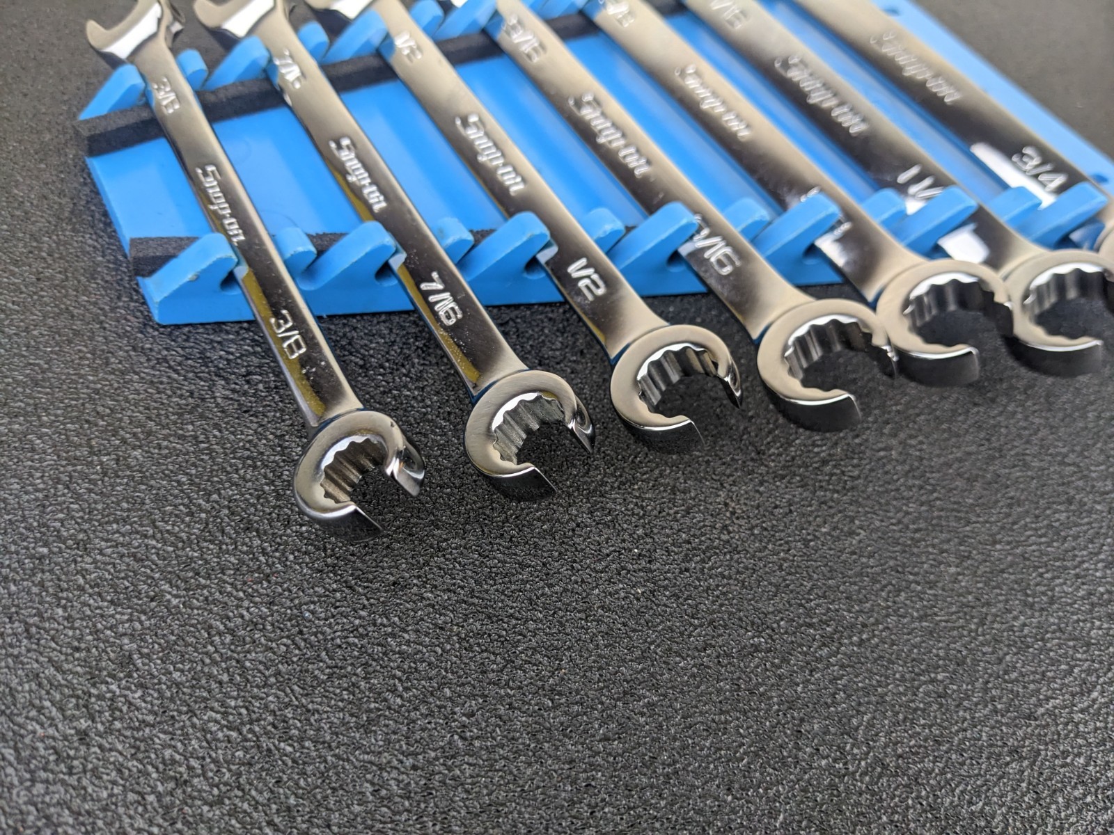 #bn375 Snap-on NEW RXS 3/8″ to 3/4″ 12-Point Broached Flare Nut Line Wrench Set