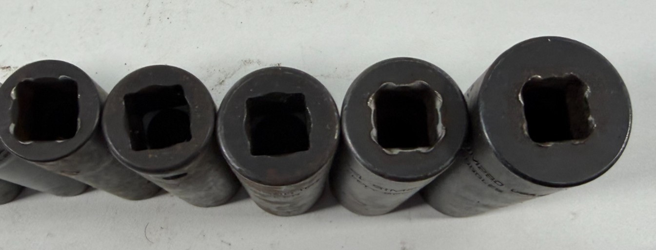 Lot of 8 Snap-On 6 Point Deep Socket Impact -Assorted Sizes See Item Specifics