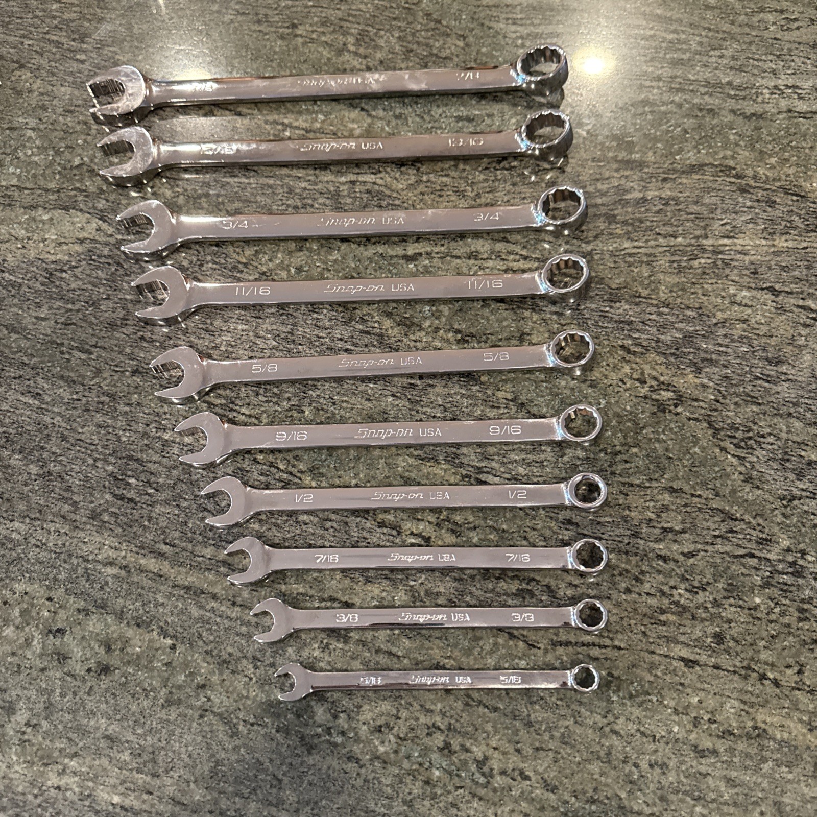 snap on soex710 10 pc 12 point sae flank drive plus combination wrench set