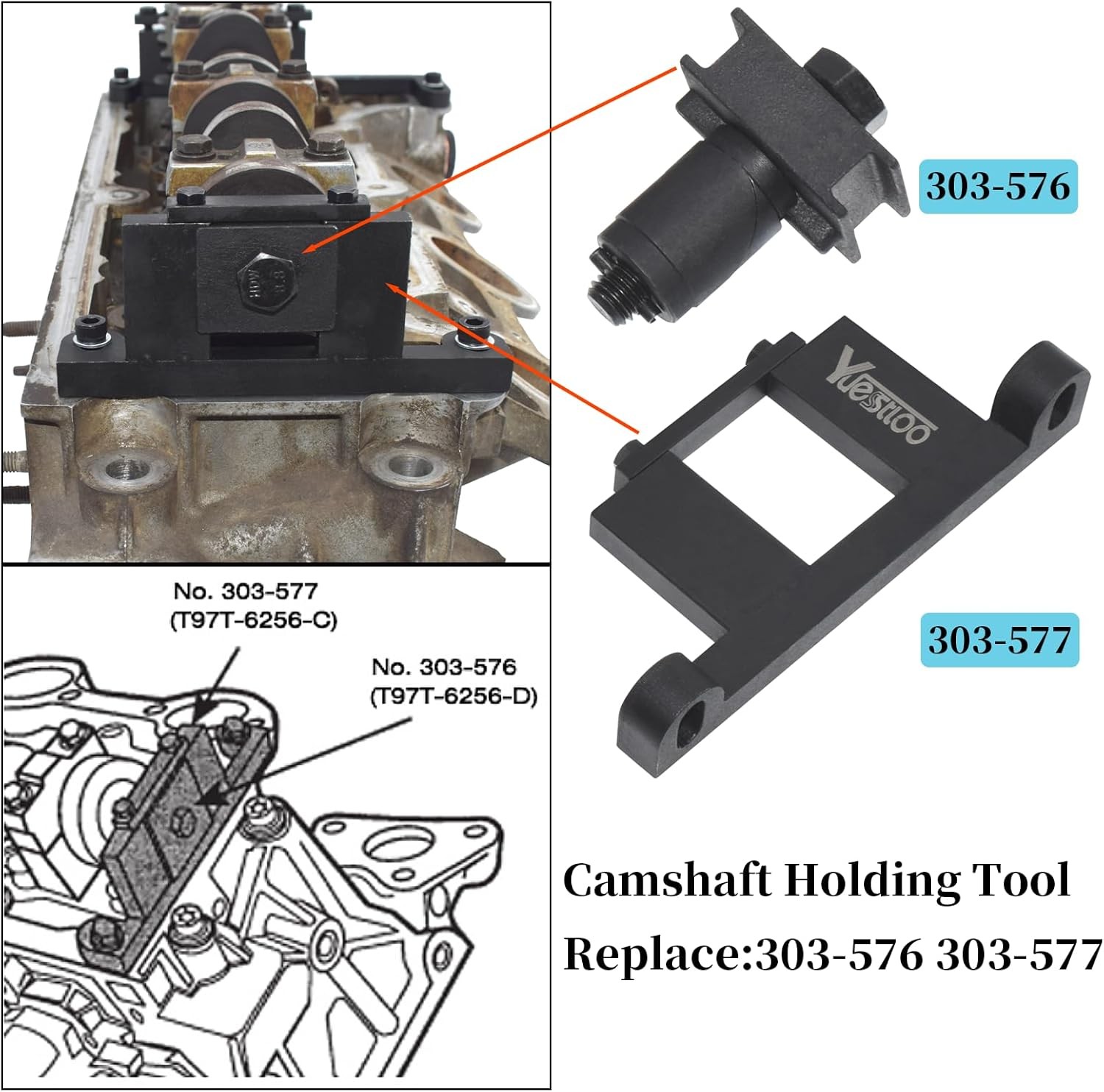 Camshaft Timing Tool Kit for Ford Mustang Explorer 4.0L V6 SOHC w/ Case