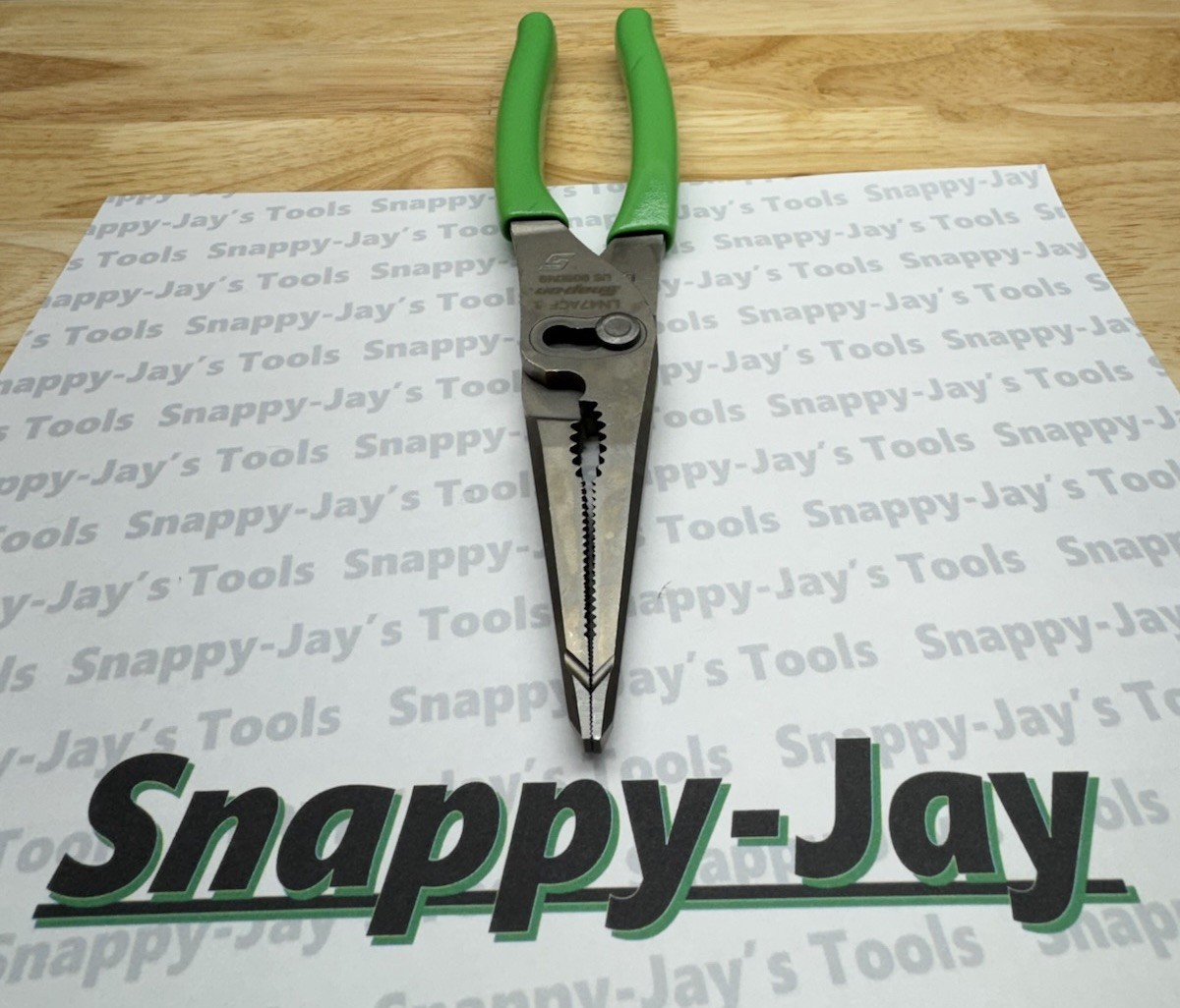 Snap-on Tools USA NEW GREEN 9″ Talon Grip Long Nose Slip Joint Pliers LN47ACF
