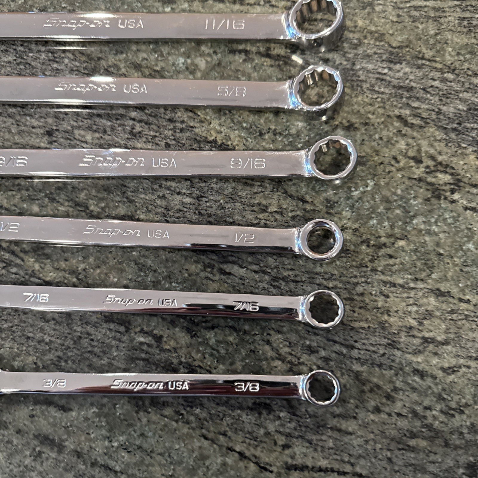 snap on soex707 7 pc 12 point sae flank drive plus combination wrench set new