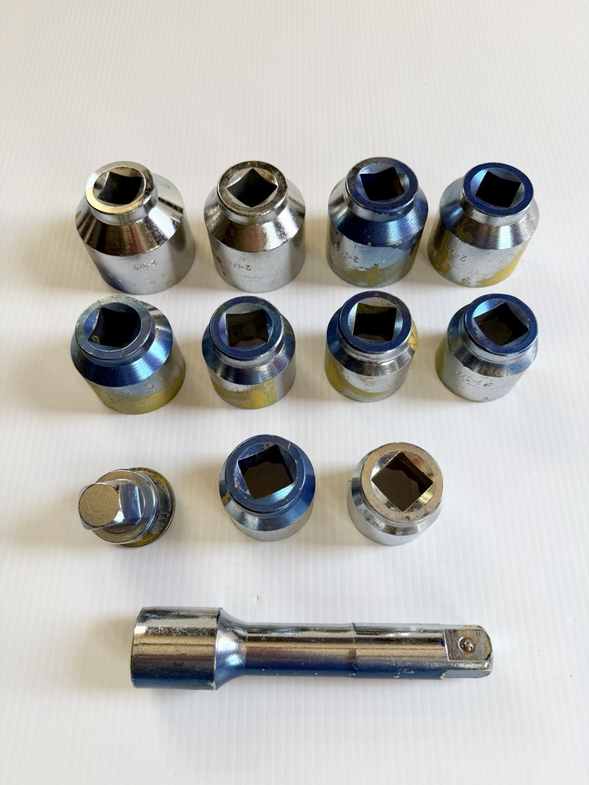 10 Piece 1″ Drive 12 Point Socket Set Chrome 2 3/8” – 1 5/8”