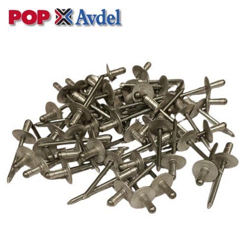 200 x POP® AVDEL Avex Rivets Alu – S/S A2 Large Flange 4.8 x 10.9mm – 3/16 x 3/8