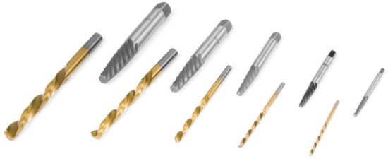 Performance Tool W8697 10-Piece Spiral Flute Screw Extractor Set
