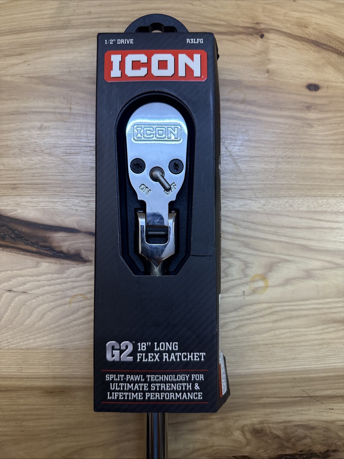 Icon Ratchet R3LFG 1/2» Drive 18” Long Reach Flex Head With Comfort Grip