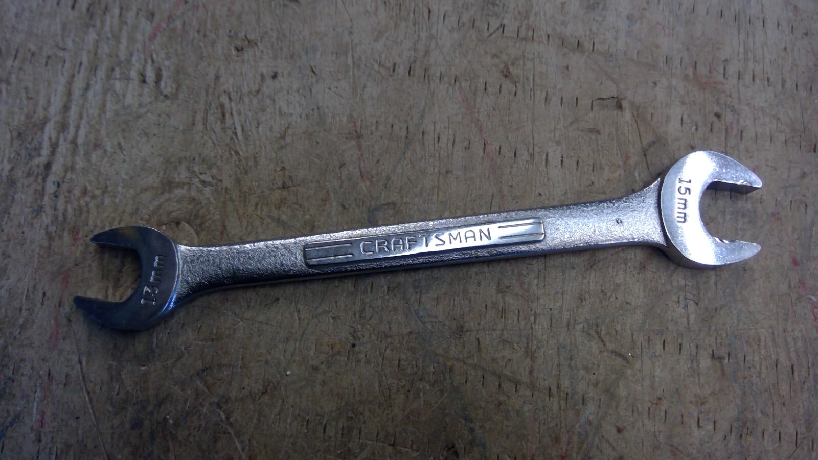 Vintage Craftsman Tools 15mm X 13mm Metric double open wrench -V- 44507 USA