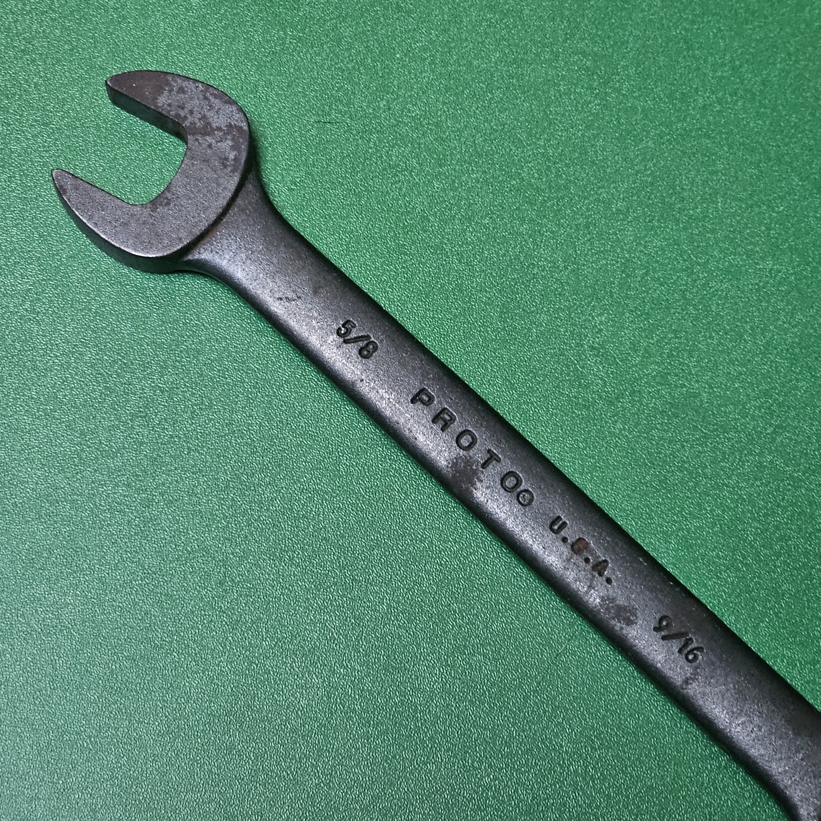 Vintage Proto 3030B Double Open End Wrench 9/16″ x 5/8″ USA Black Oxide Tool