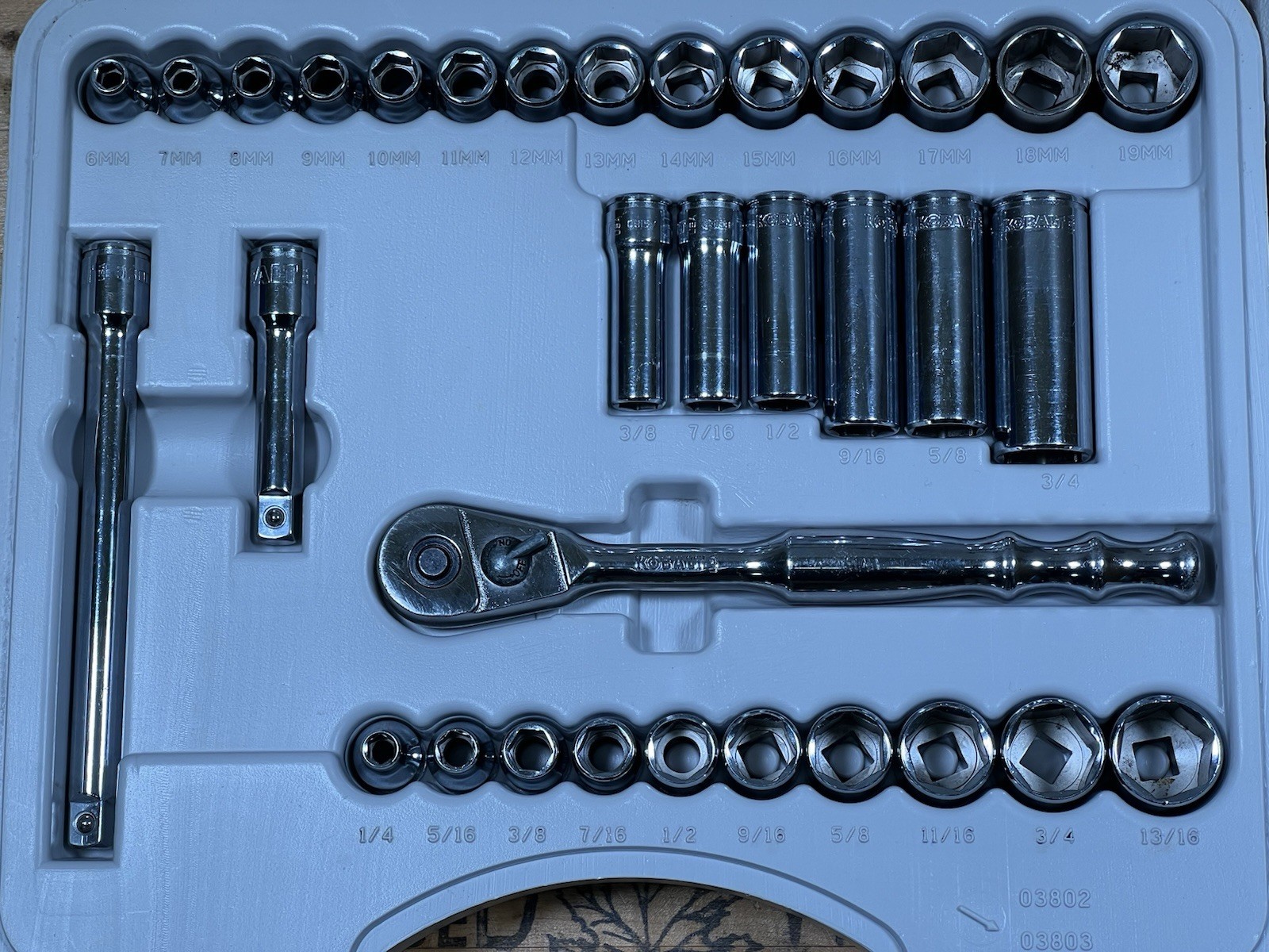 First Gen Kobalt by Snap-on 44 Pc SAE/Metric Socket Set & 10 Pc Wrench Set – USA