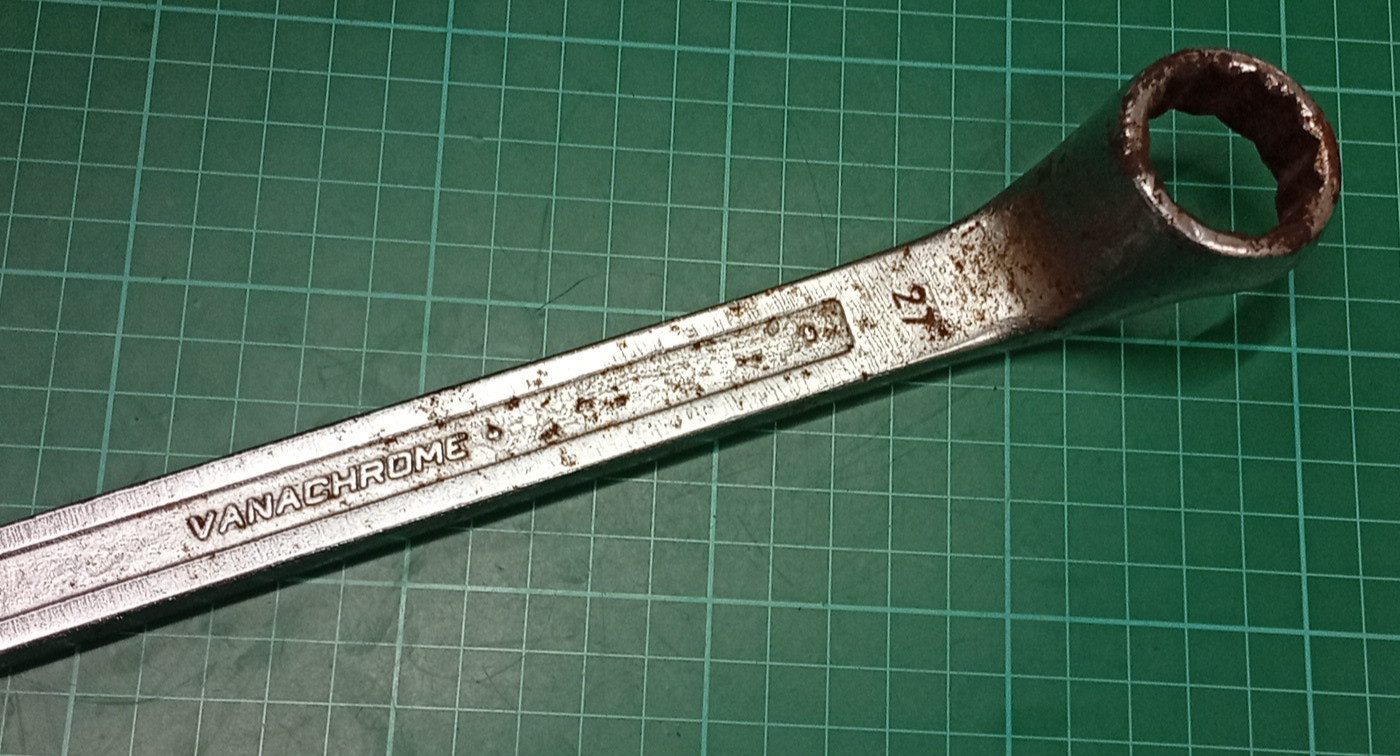 Vintage Facom Vanachrome No41, 27mm Offset Combination Spanner, Made In France