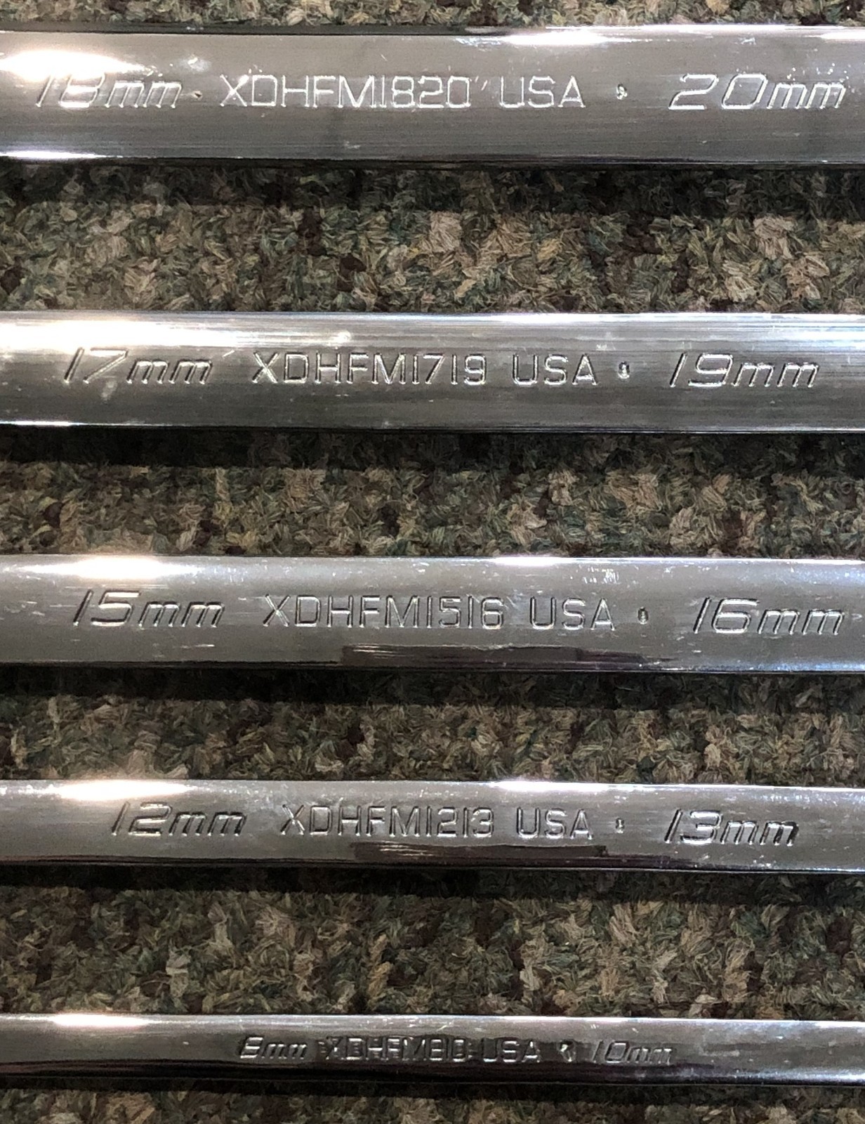 Snap-On XDHFM 5 Piece Metric Wrench Set – 8 10 12 13 15 16 17 18 19 20 FREE SHIP