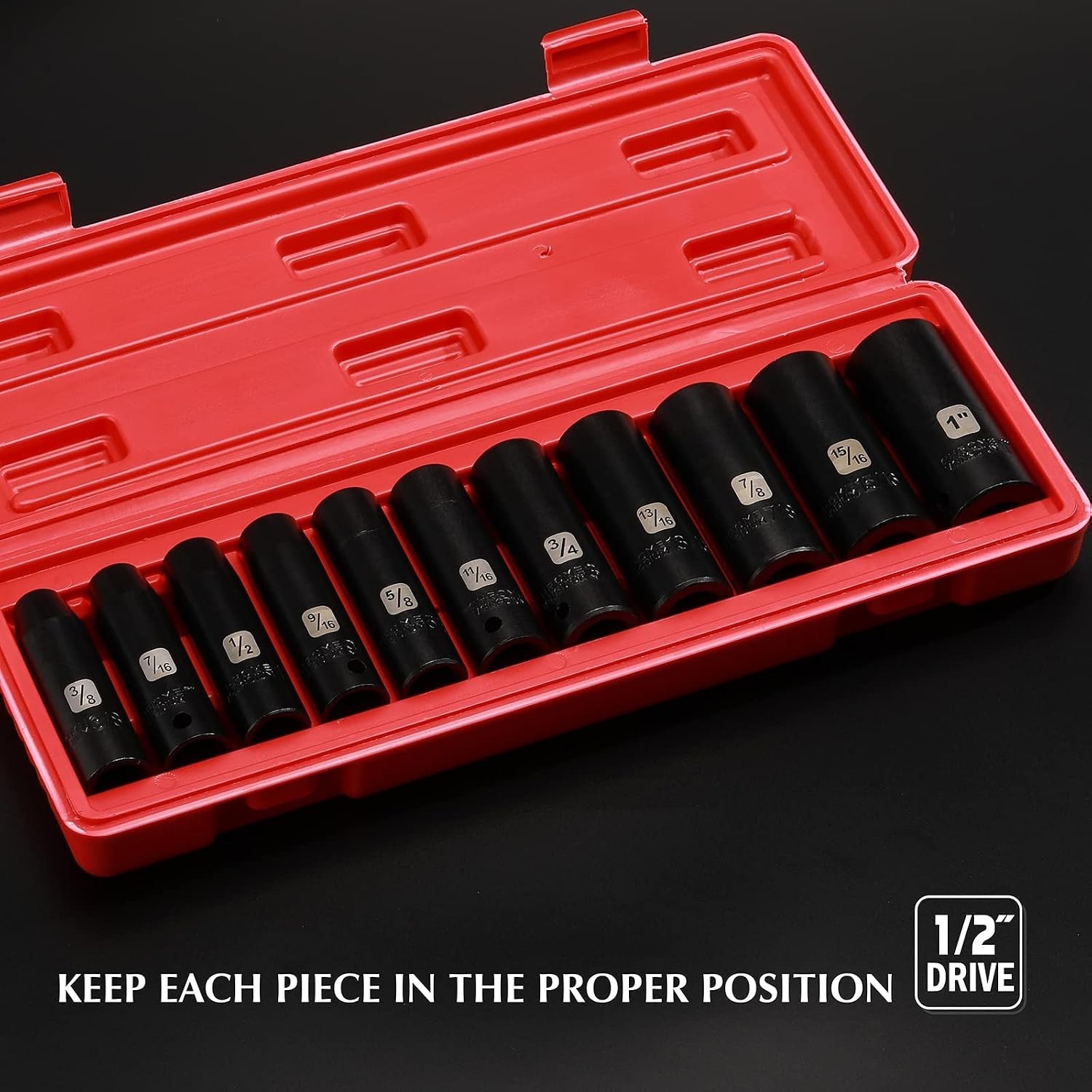 Complete 11PCS Deep Impact Socket Set – Chrome Vanadium Steel with Storage Case