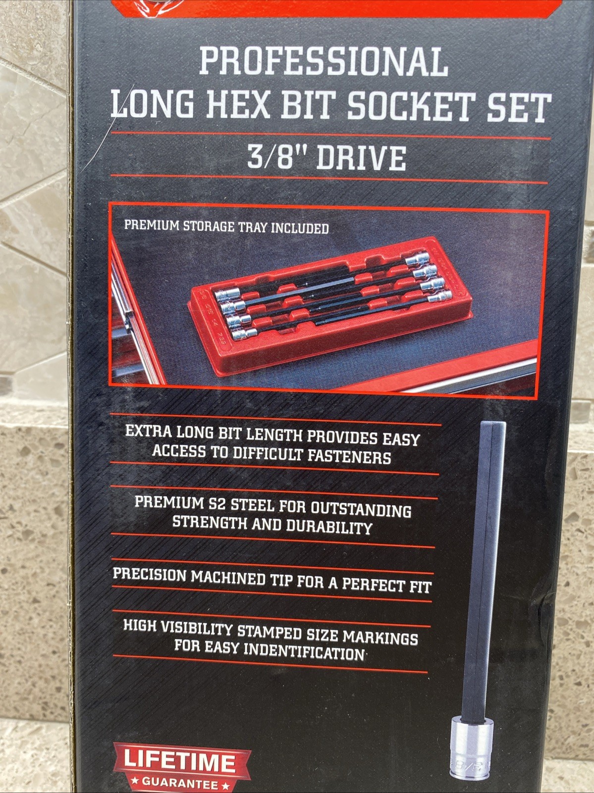 NEW ICON 3/8” Drive SAE Long Hex Bit Socket Set 8-Piece S2HS-8 59754