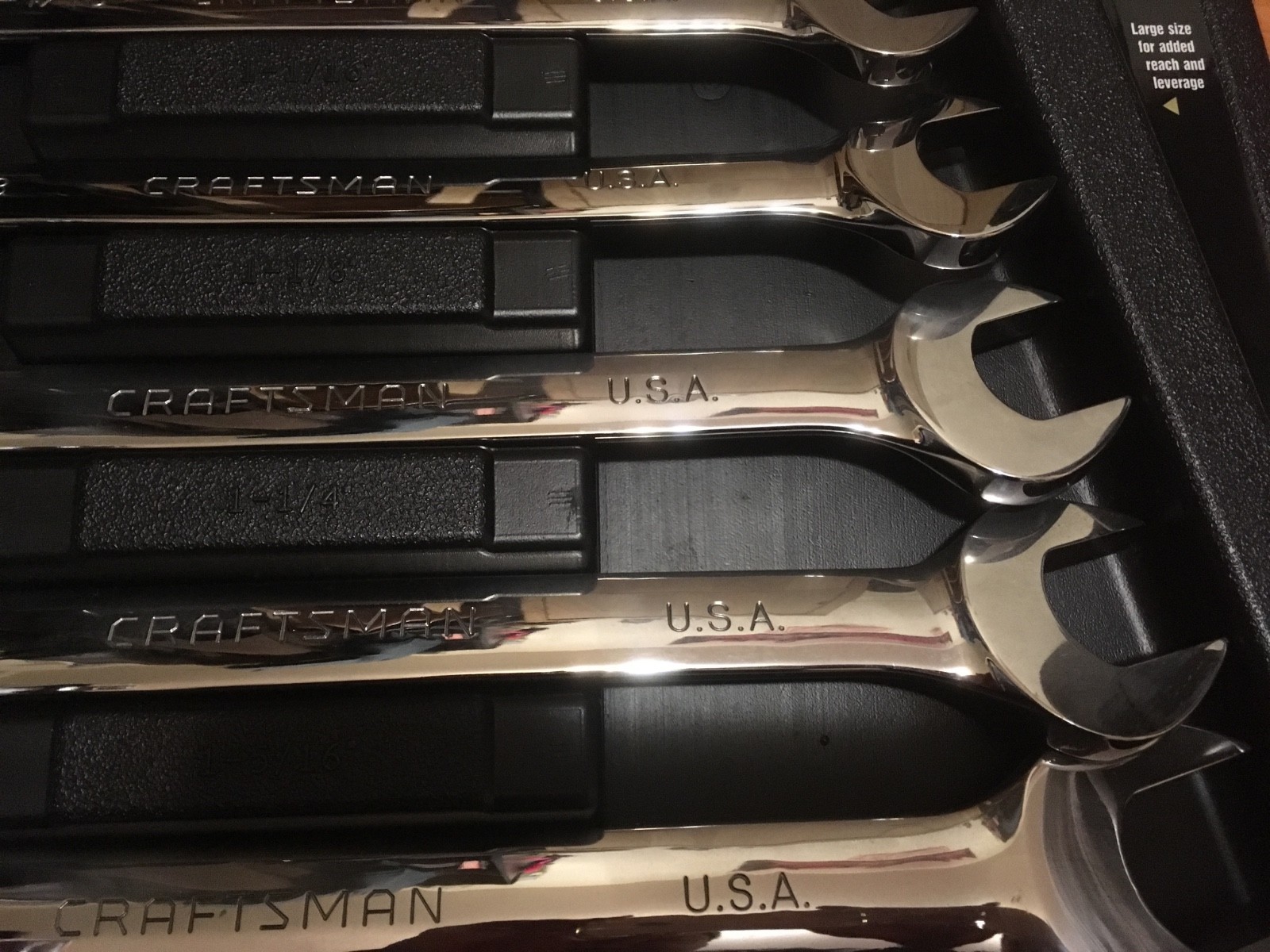 Brand new Super Rare Craftsman USA Professional Polish Long 5 pcs SAE wrench set