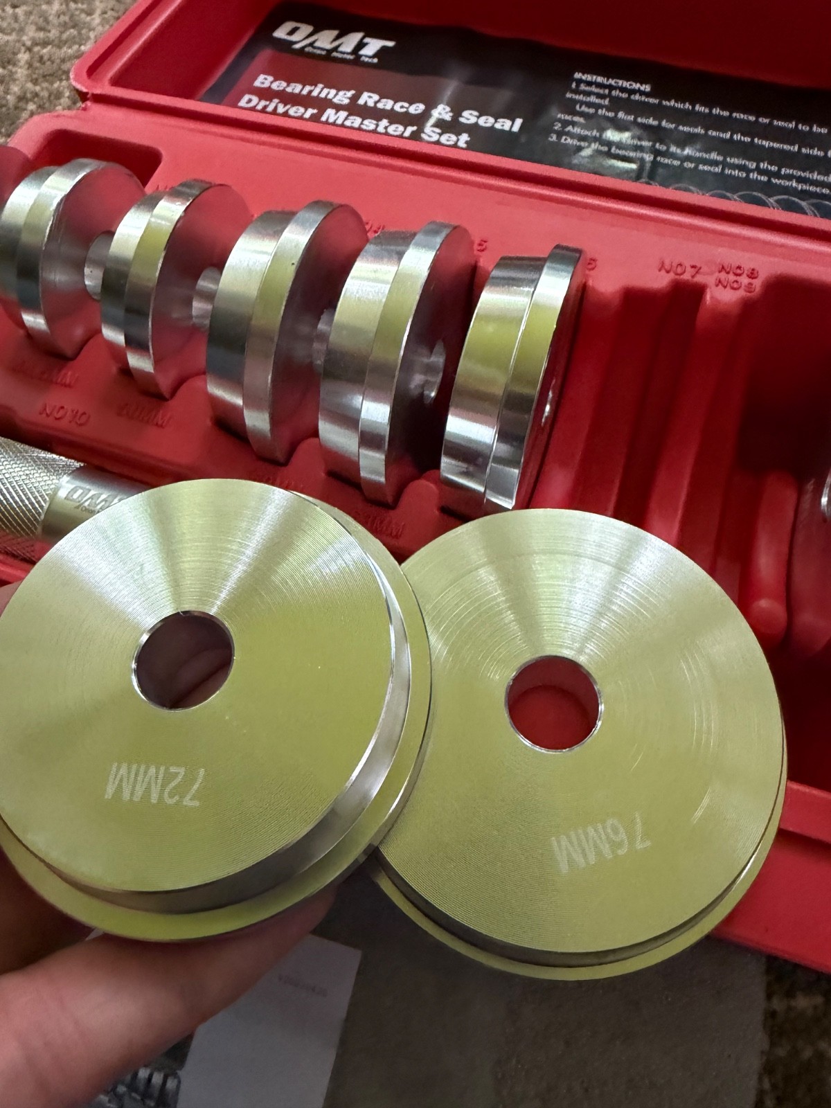 Orion Motor Tech OMT Bearing Race & Seal Driver Master Set 10pc w/ Case