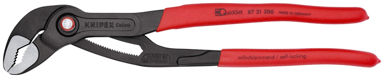 Knipex Cobra QuickSet Water Pump Pliers 87-21-300 Plastic Grip 12″ 300mm