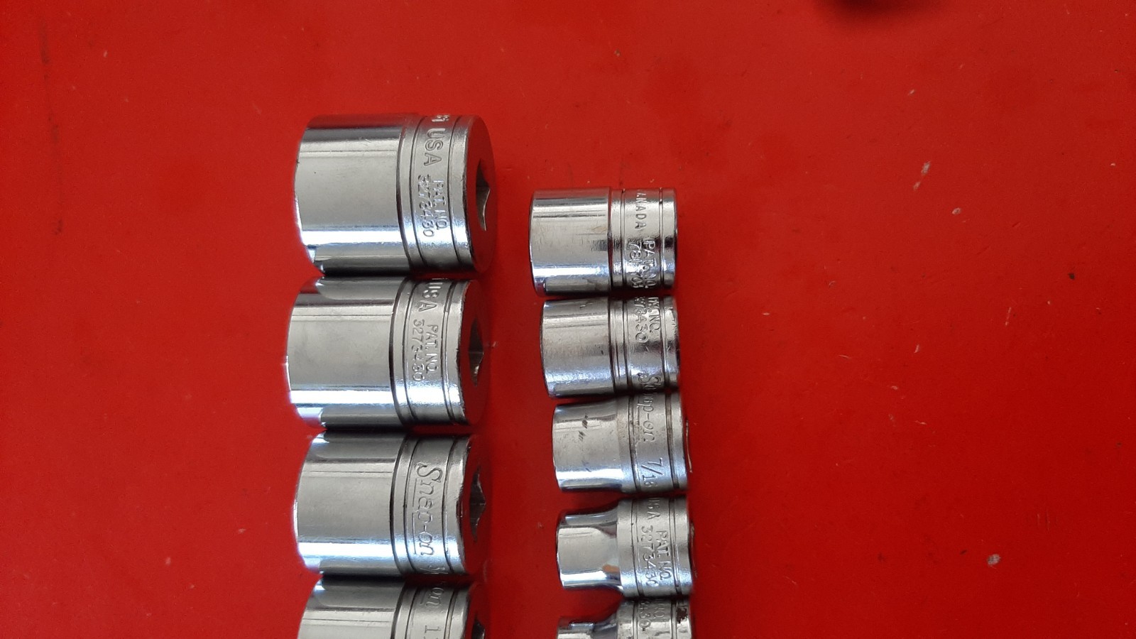 Snap-On FS 10-Pc. 5/16″ – 7/8″ SAE 3/8″ Drive 6pt Point Shallow Socket Set READ!