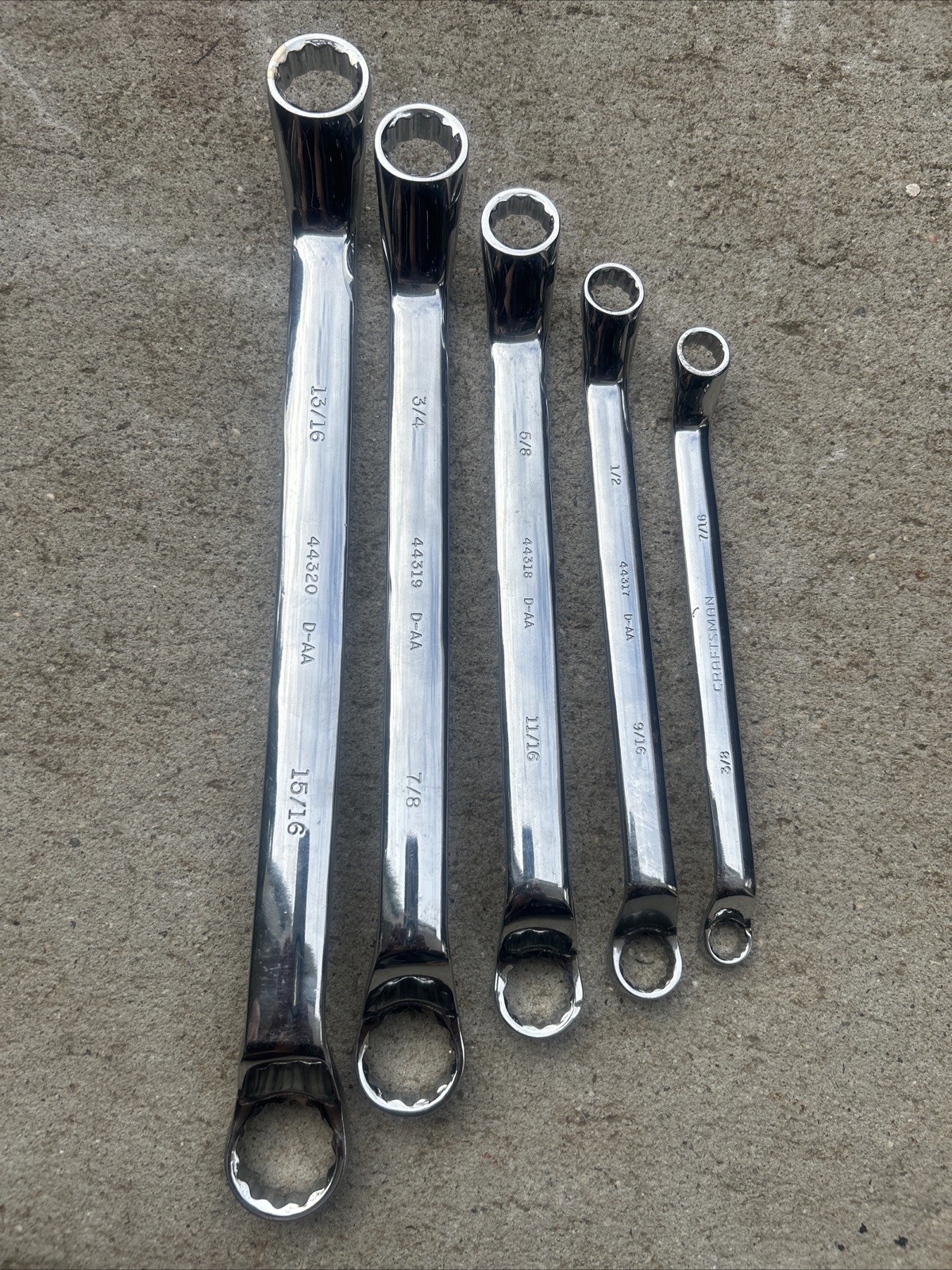 Craftsman 5 piece Deep Offset Box End Wrench Set SAE 3/8″ to 15/16”