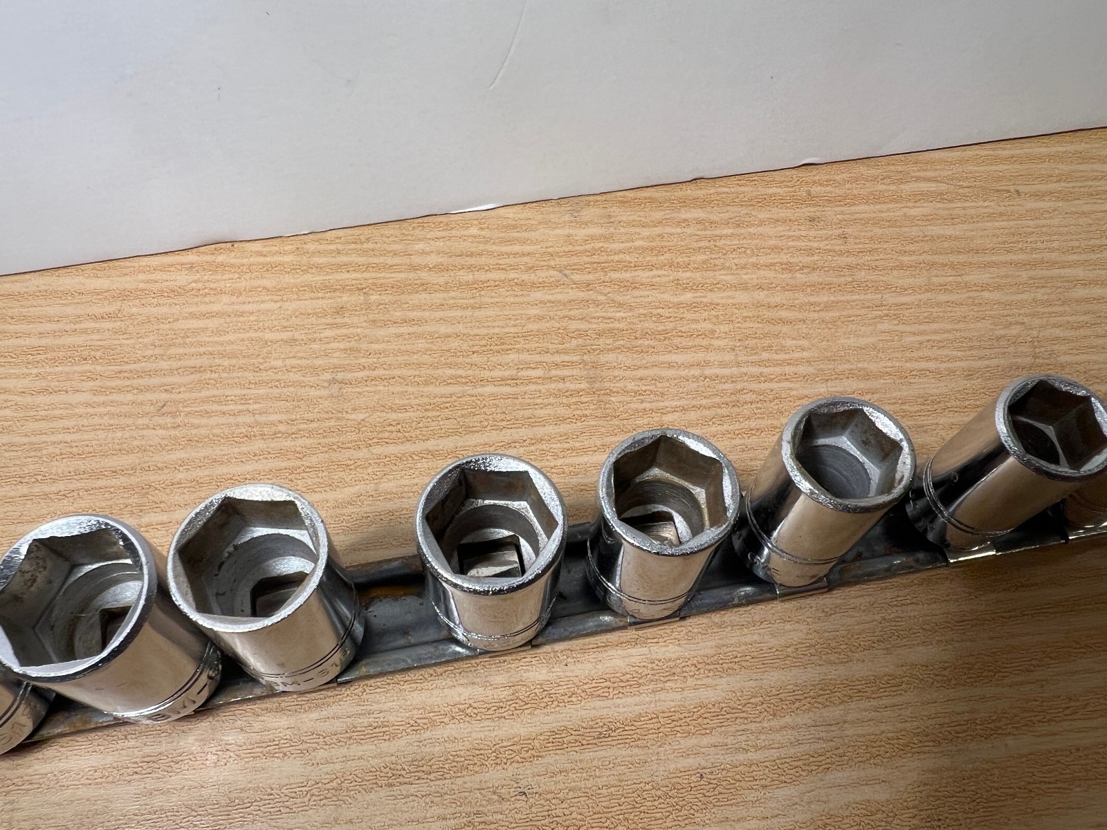 Vintage 1970 Vulcan Williams BM Metric Shallow Socket 10pc Set 3/8 Drive USA 6pt