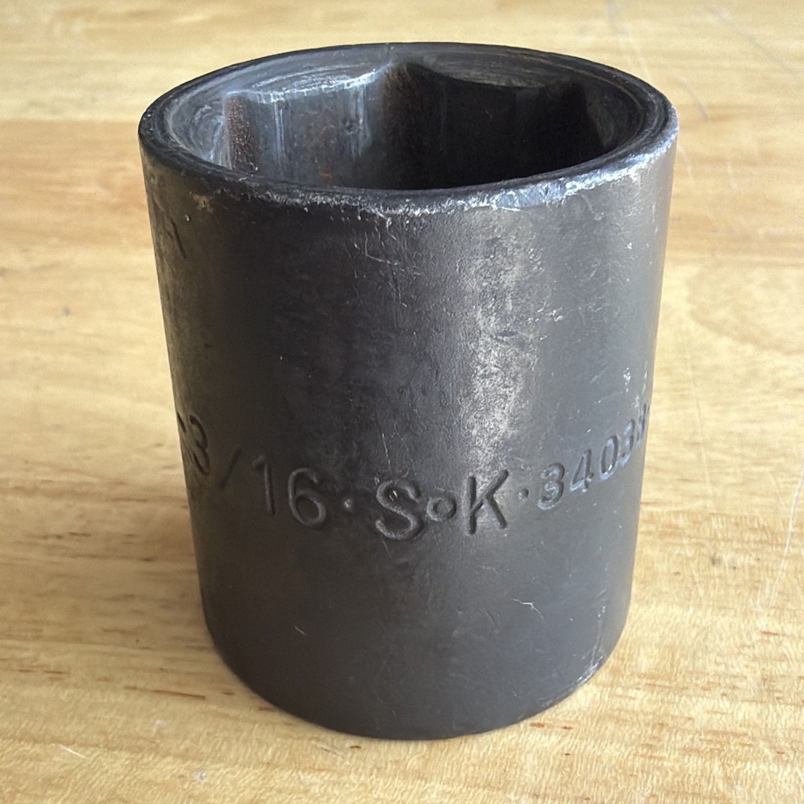 SK Tools 1-3/16″ Shallow Impact Socket 1/2″ Drive 6 Point S-K 34038 Made in USA
