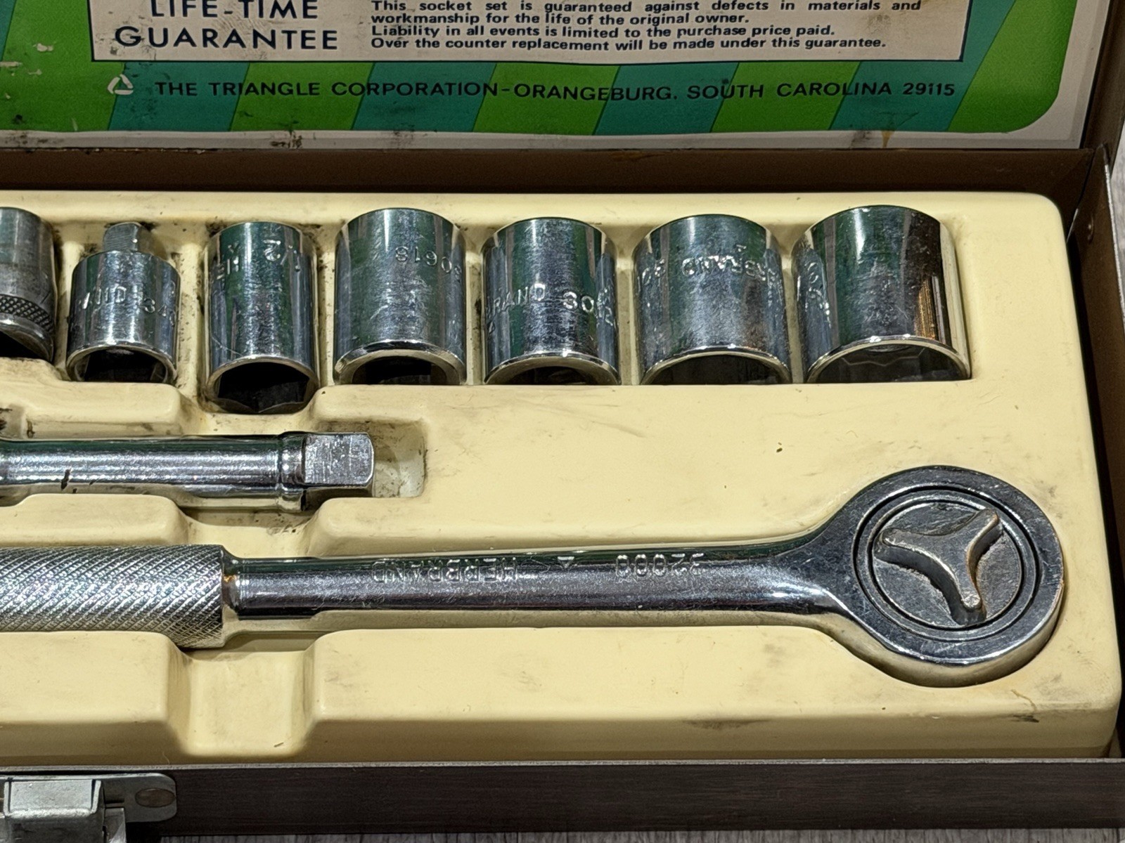 VINTAGE Herbrand 19PC 1/4” & 3/8″ Chrome Plated Drive Socket Set (09019)/USA