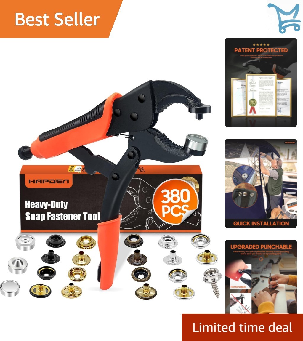 Heavy Duty Snap Fastener Tool Kit 100 Sets for Canvas Boat Cover Repair Color