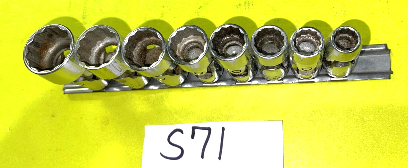 SNAP-ON TOOLS 8 PIECE 3/8 DRIVE SAE. SHALLOW SWIVEL SOCKET SET