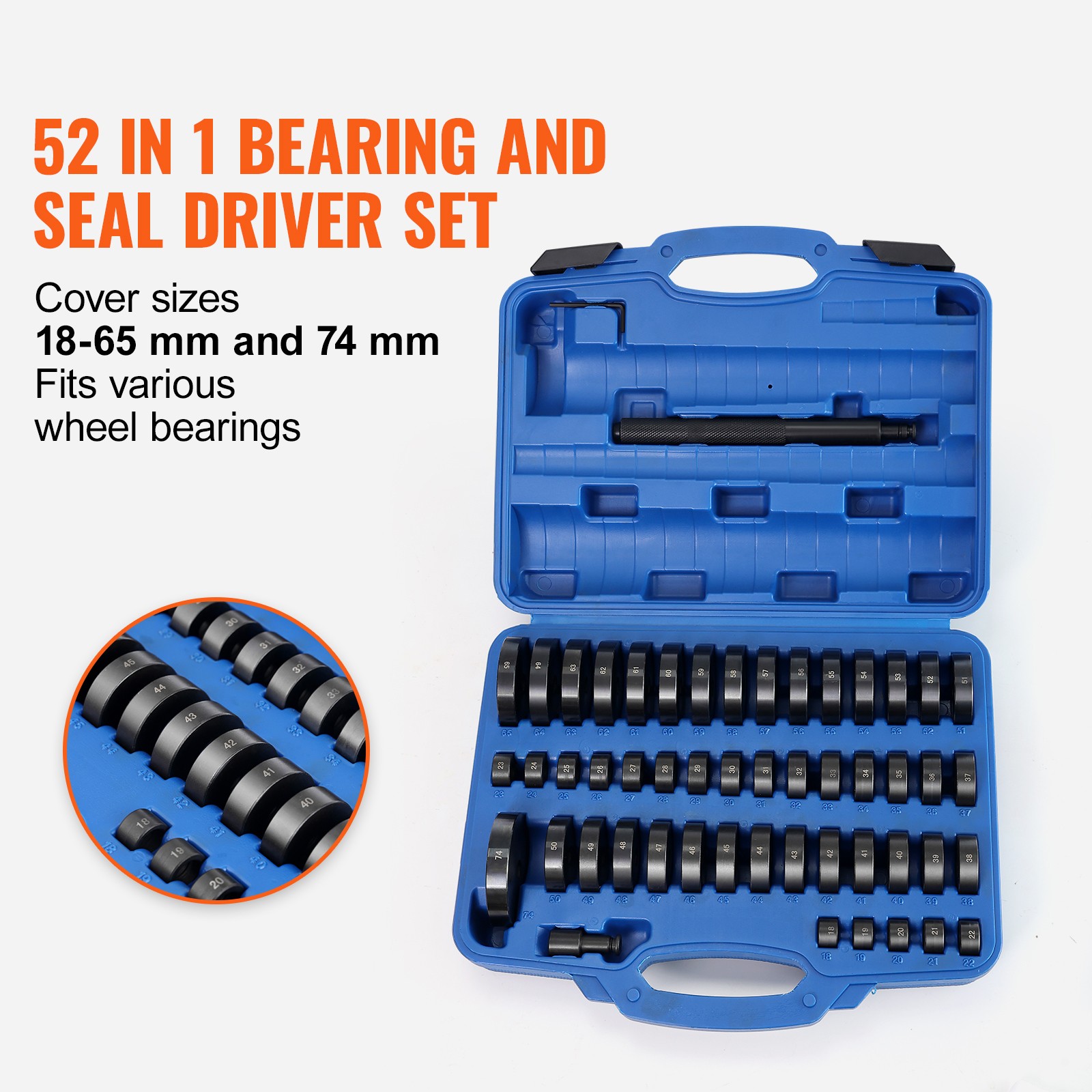 Uimoso 52-Piece Custom Bushing Press Kit for Bearings and Transmission Work