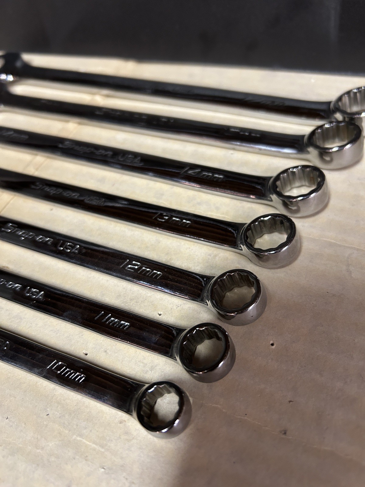 Snap on 7 Pc metric Flank Drive Plus Wrench Set 10-17mm
