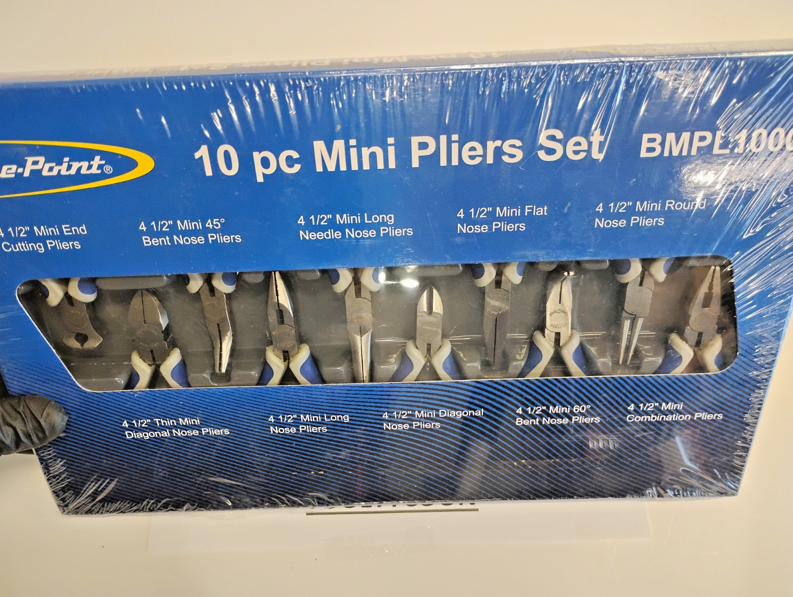 Blue Point Tools BMPL1000 NEW Miniature Cutter & Plier Set 10PC Blue/Grey