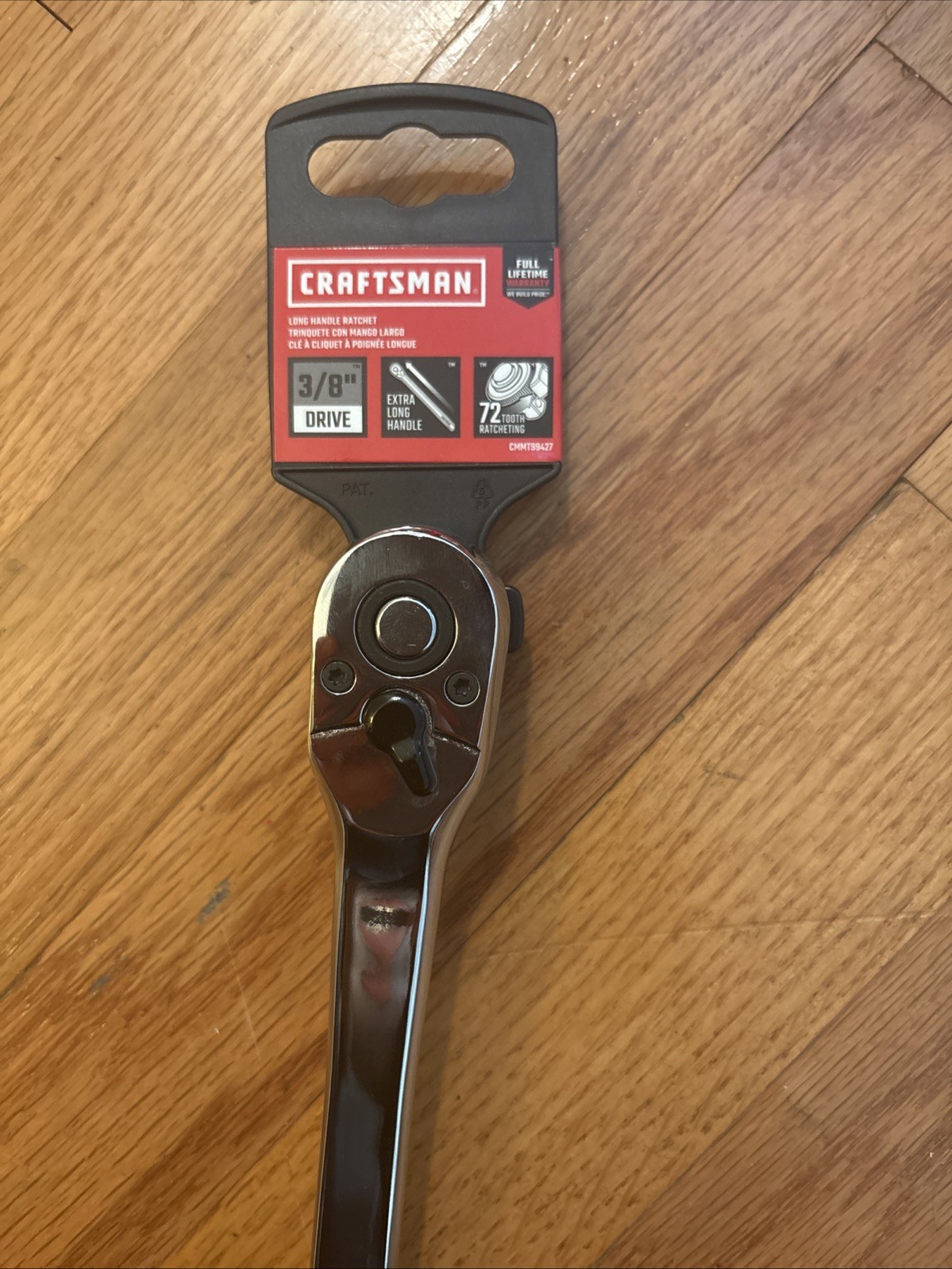 Craftsman 3/8 In. Drive Metric Pear Head Long Handle Ratchet 72 Teeth
