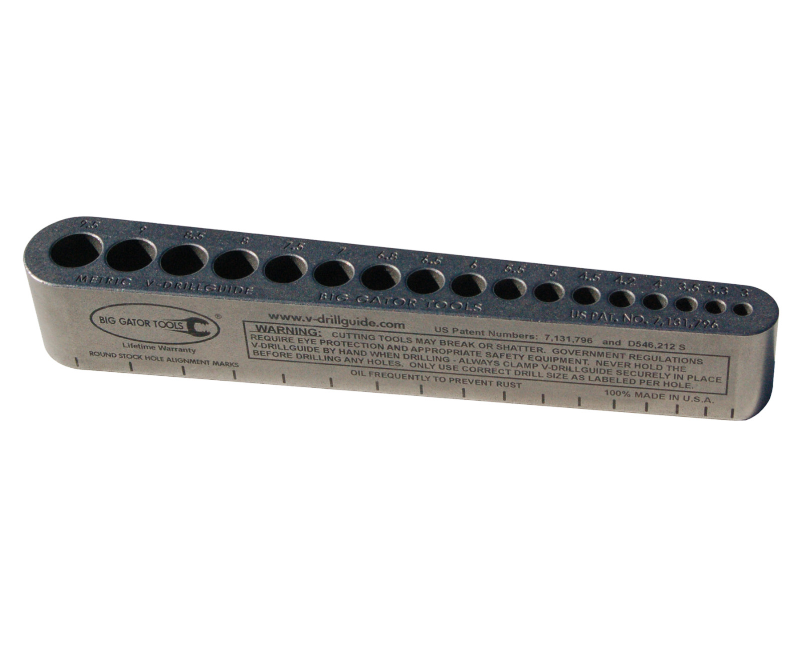 17 hole Metric drill guide – comparable to a portable drill press w/ no bushings