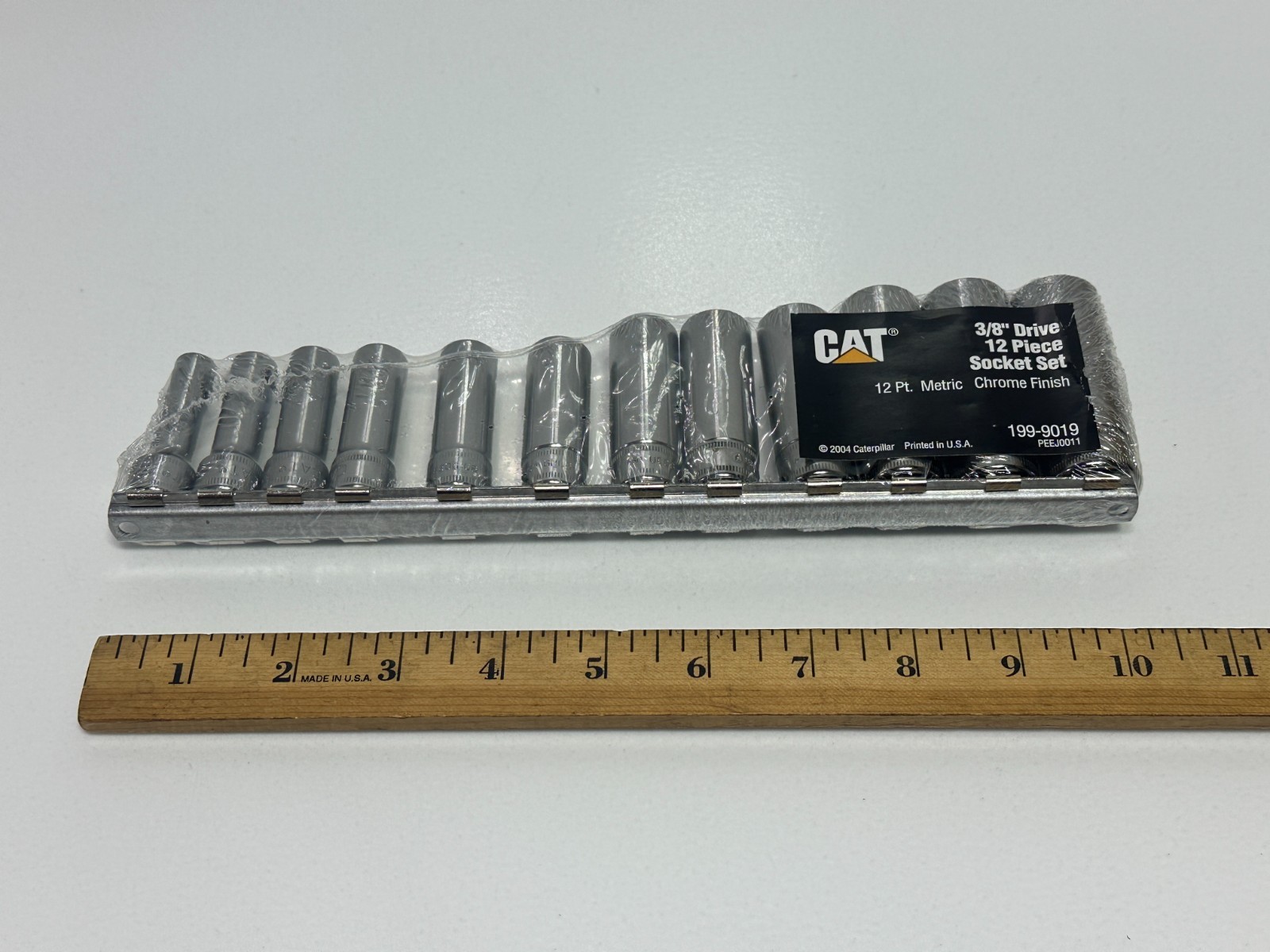🇺🇸 CAT Caterpillar USA 12pc Deep Metric 8-19mm Socket Set 3/8″ Drive 12-Point