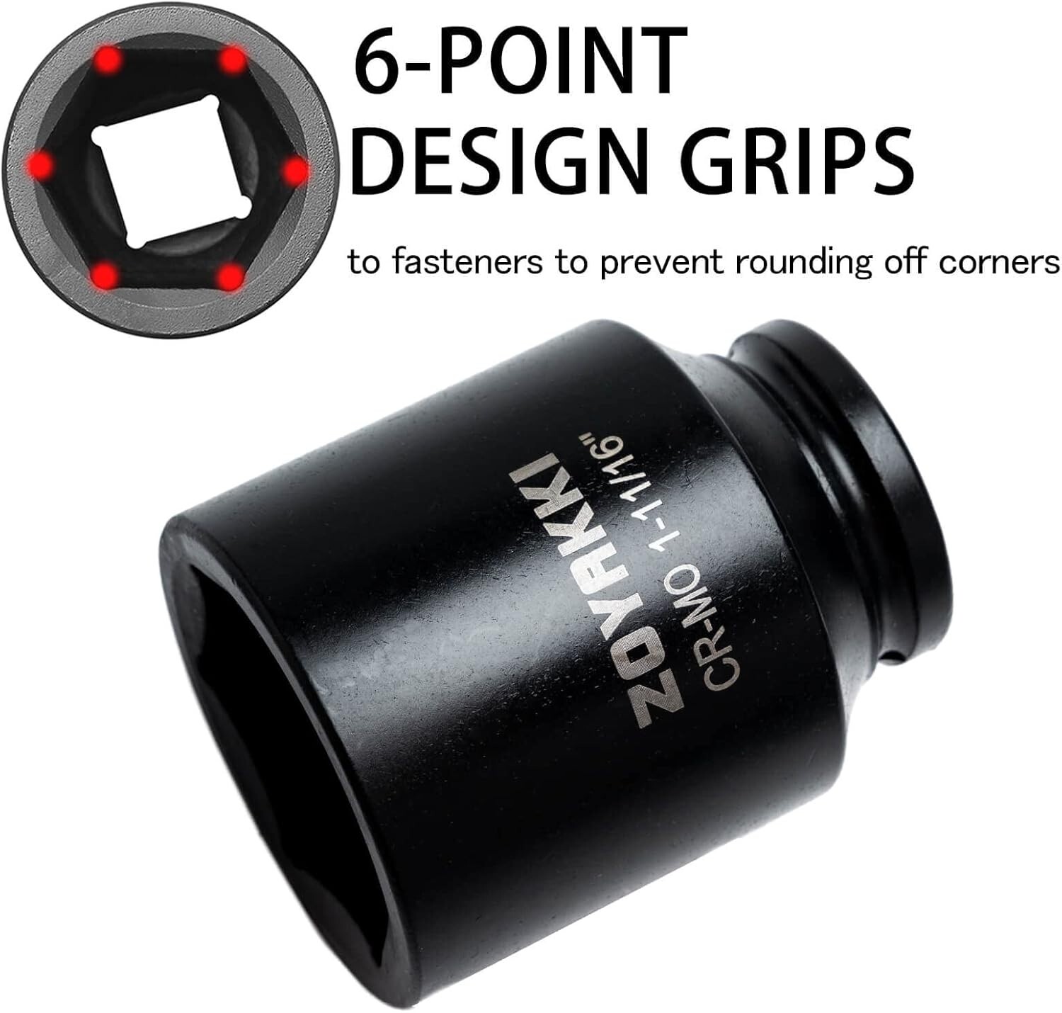 1-11/16″ Deep Impact Socket – Corrosion-Resistant, Easy to Read Markings
