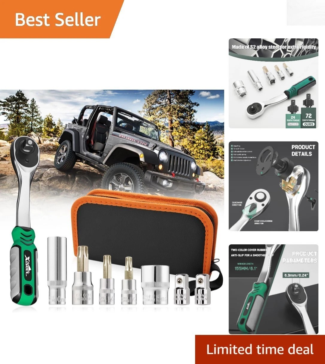 High-Quality Torx Tool Kit for Jeep Wrangler & Gladiator – Compact & Durable