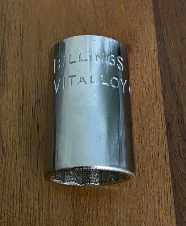 Vintage Billings Vitalloy USA 11/16″ Shallow Socket 1/2″ Drive 12 Point S1222