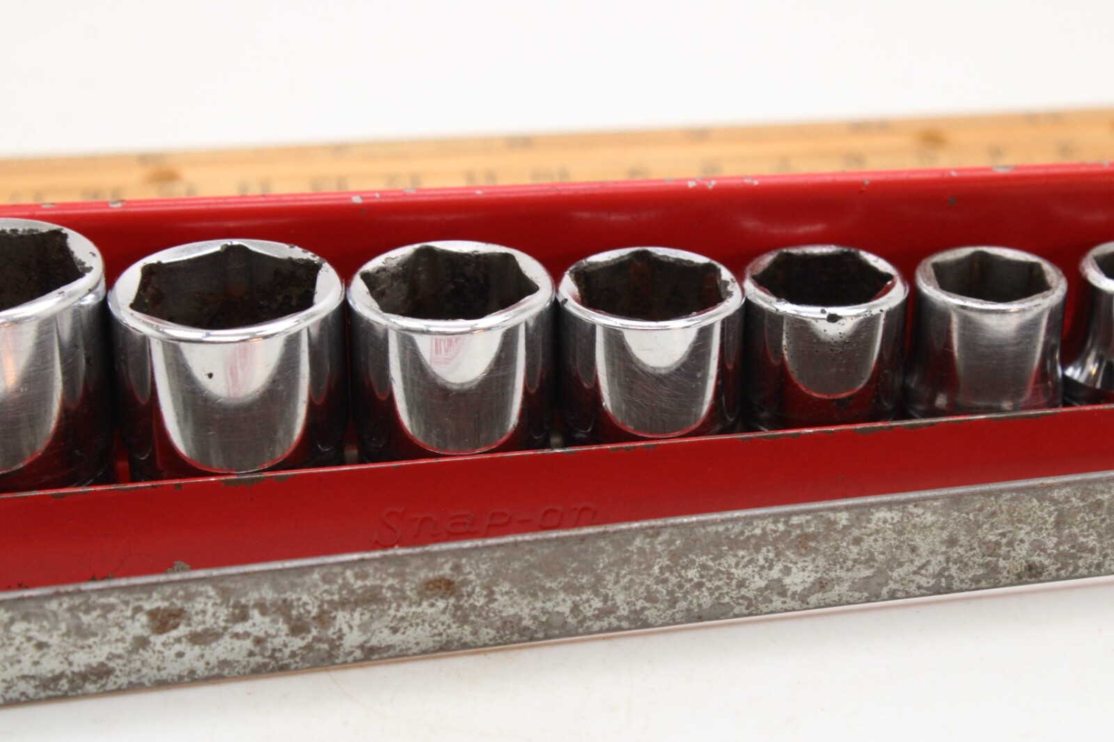 Snap On FS081-FS281 1/4″-78″ 3/8″ Drive 6 Point 11 Piece Shallow Sockets Set USA