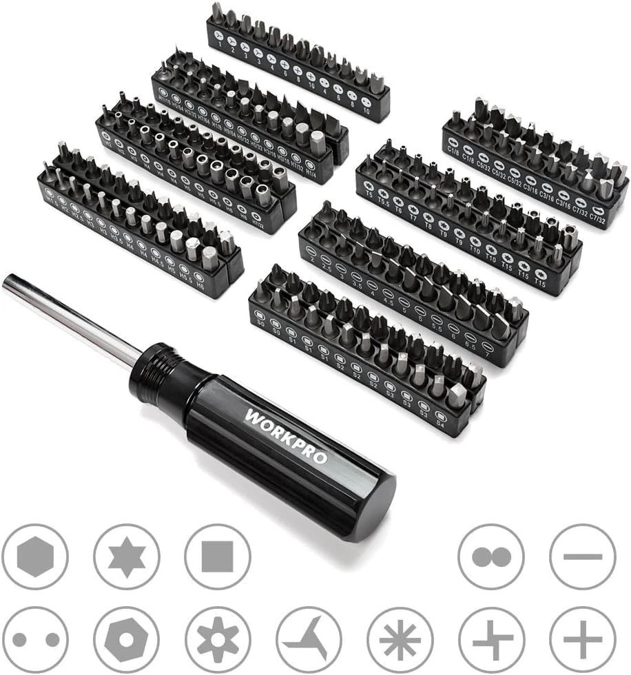 450-Piece Drive Socket Set 1/2″ 1/4″ 3/8″, CR-V Metric and Imperial with Quic…