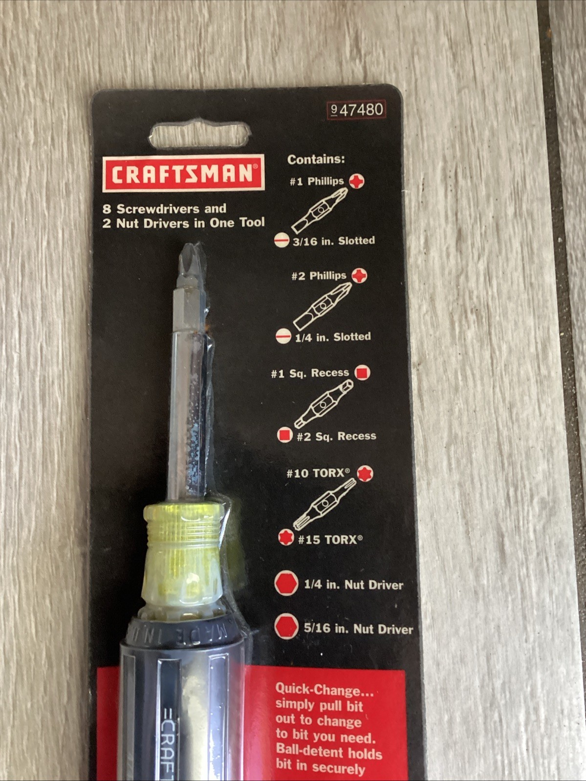 Craftsman USA 10-in-1 Screwdriver Cushion Grip Pratt Read 47480 NOS