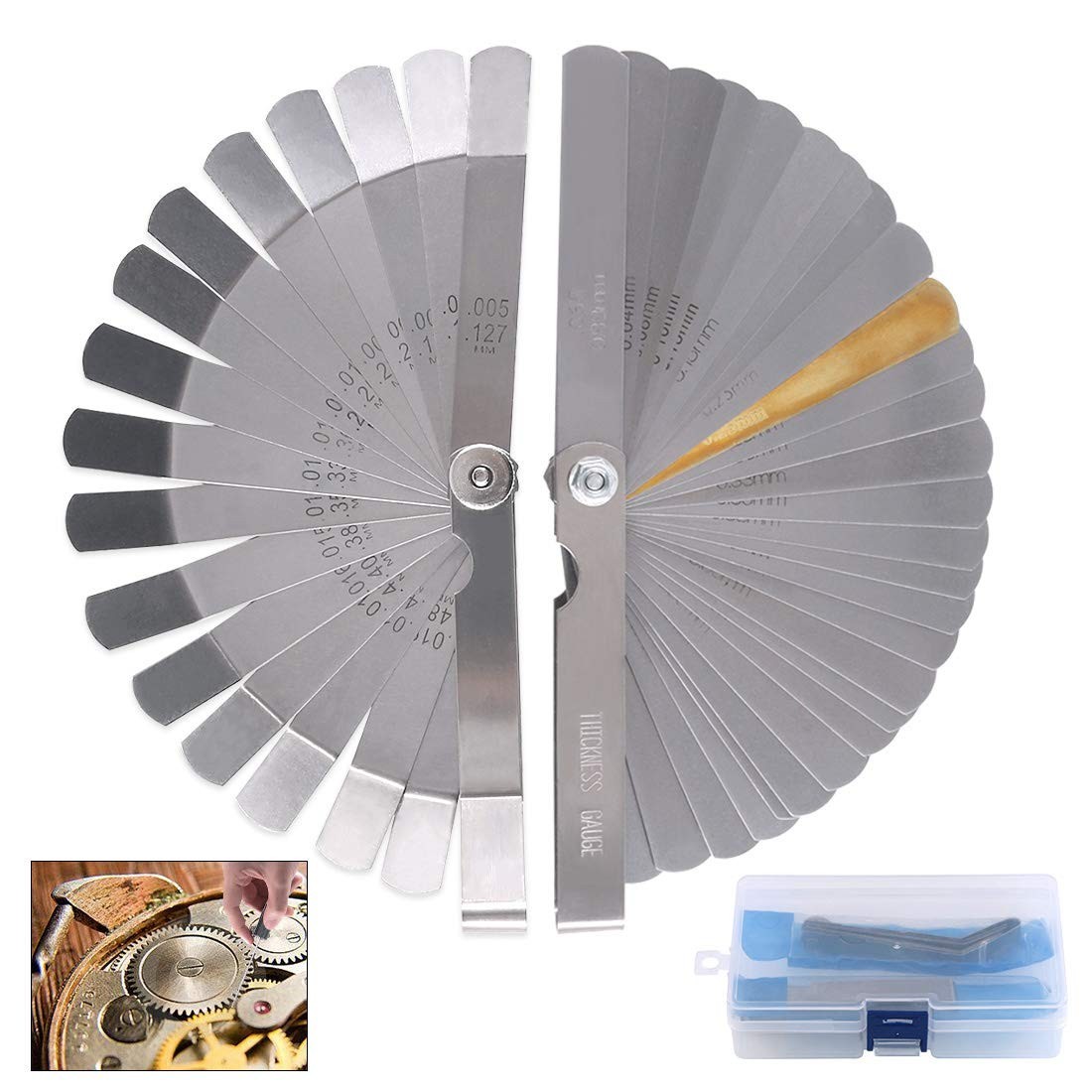 Professional 2 Pack Feeler Gauge Set – 32 Blades, Accurate Gap Measurement Tools