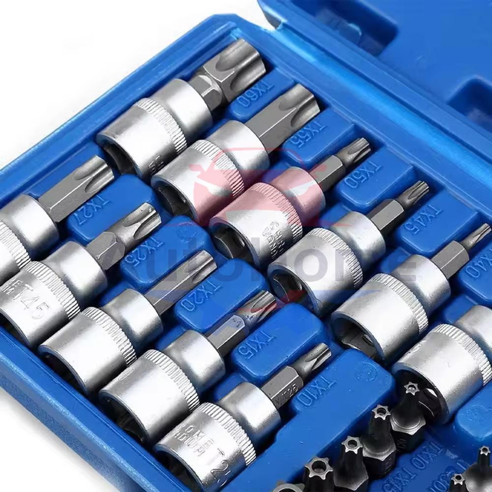 34Pcs Drive Male Female Torx Star Bit Socket E-socket Set Handheld Tool Case US