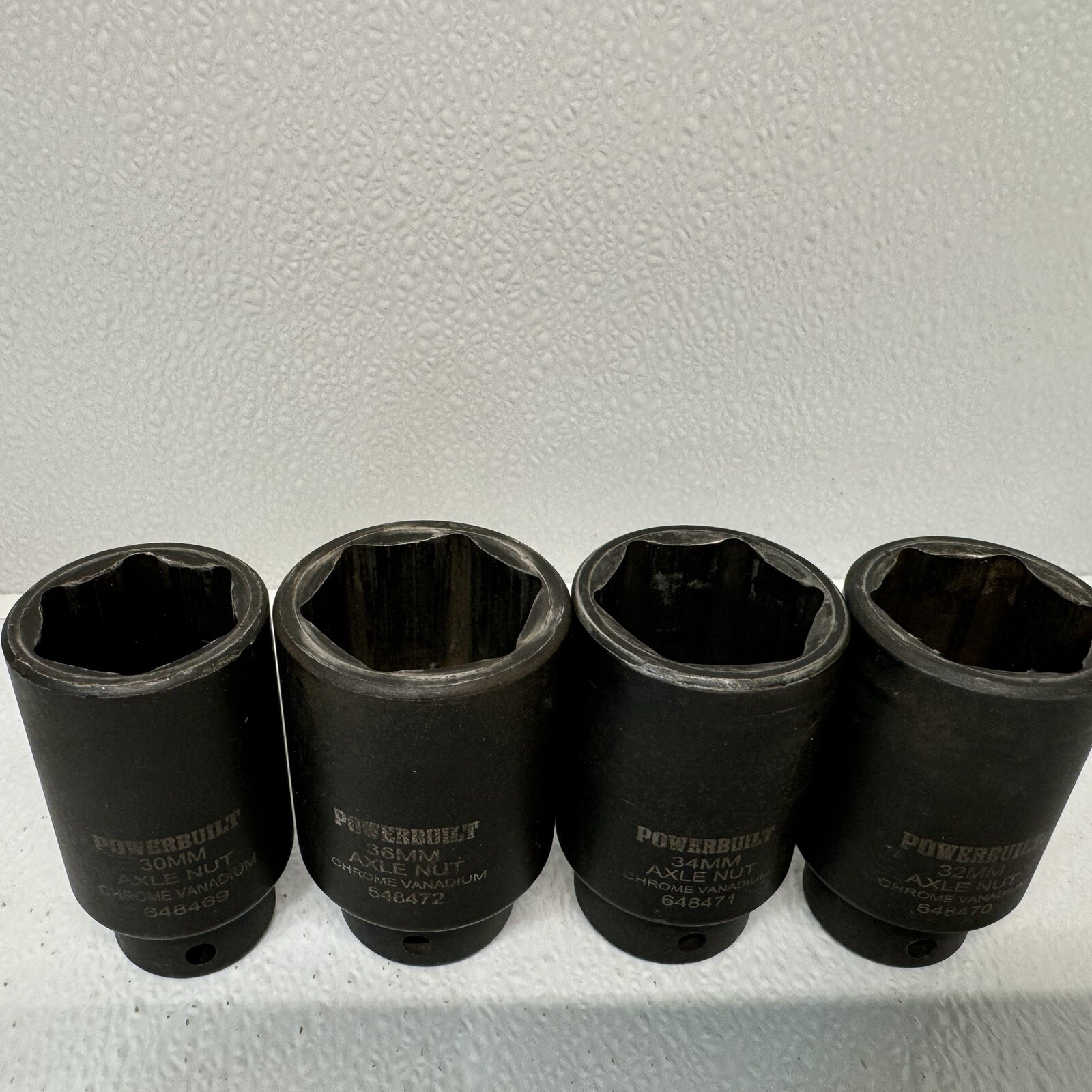 Powerbuilt 4 Piece Axle Nut Socket Set 648635