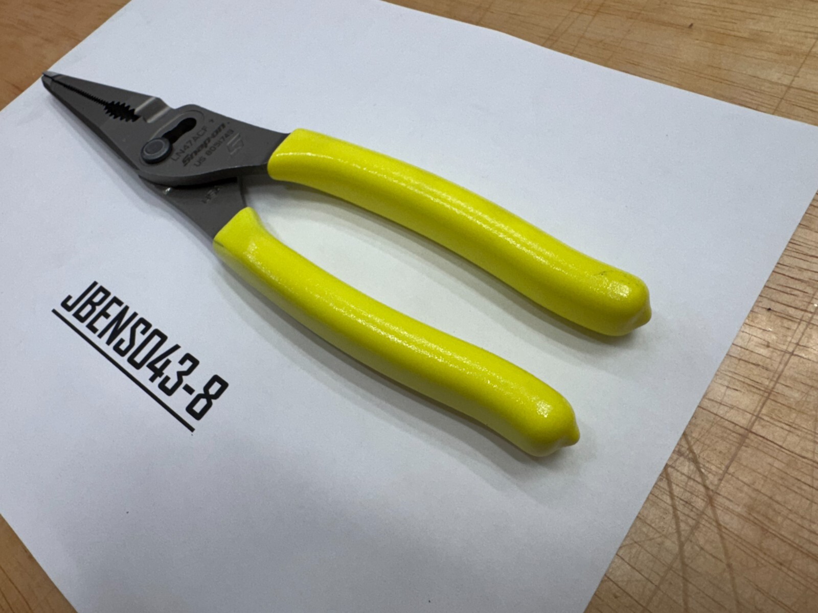 Snap-On Tools USA NEW HI-VIZ 9″ Soft Grip Long Nose Slip Joint Pliers LN47ACFHV