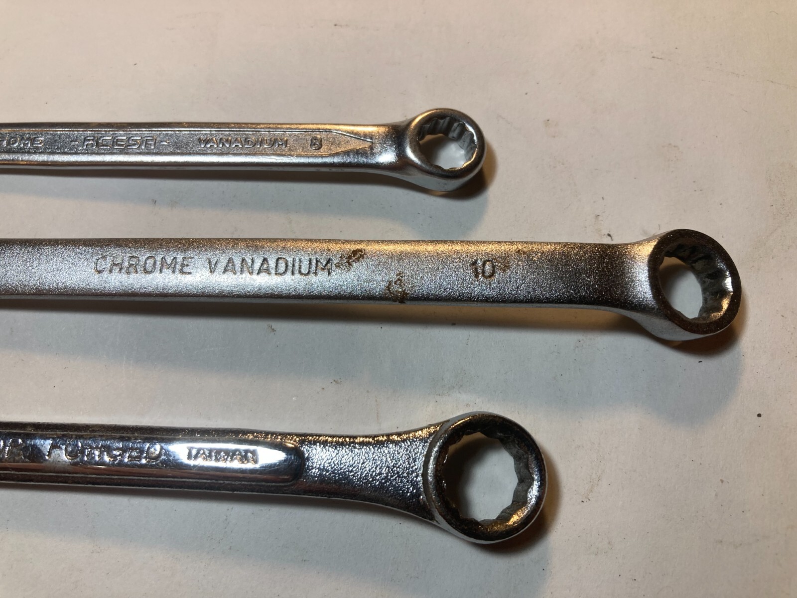 Vintage 6 Combination Wrenches 8, 10, 11, 13, 14, 15mm Steel Drop Forged Metric