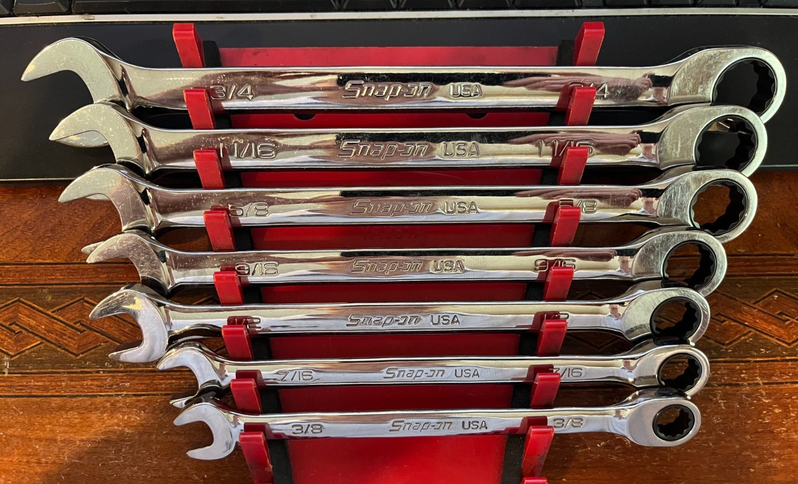 Snap-on OXR707A 12-pt Non-Reversible Ratcheting Wrench Set 3/8″-3/4″ SAVE $150