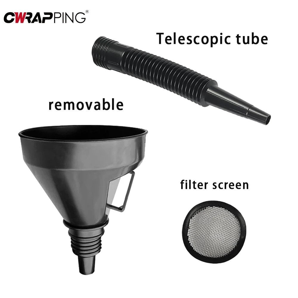 Car Engine Oil Filling Funnel Extension Tube Filter Universal Auto Tool