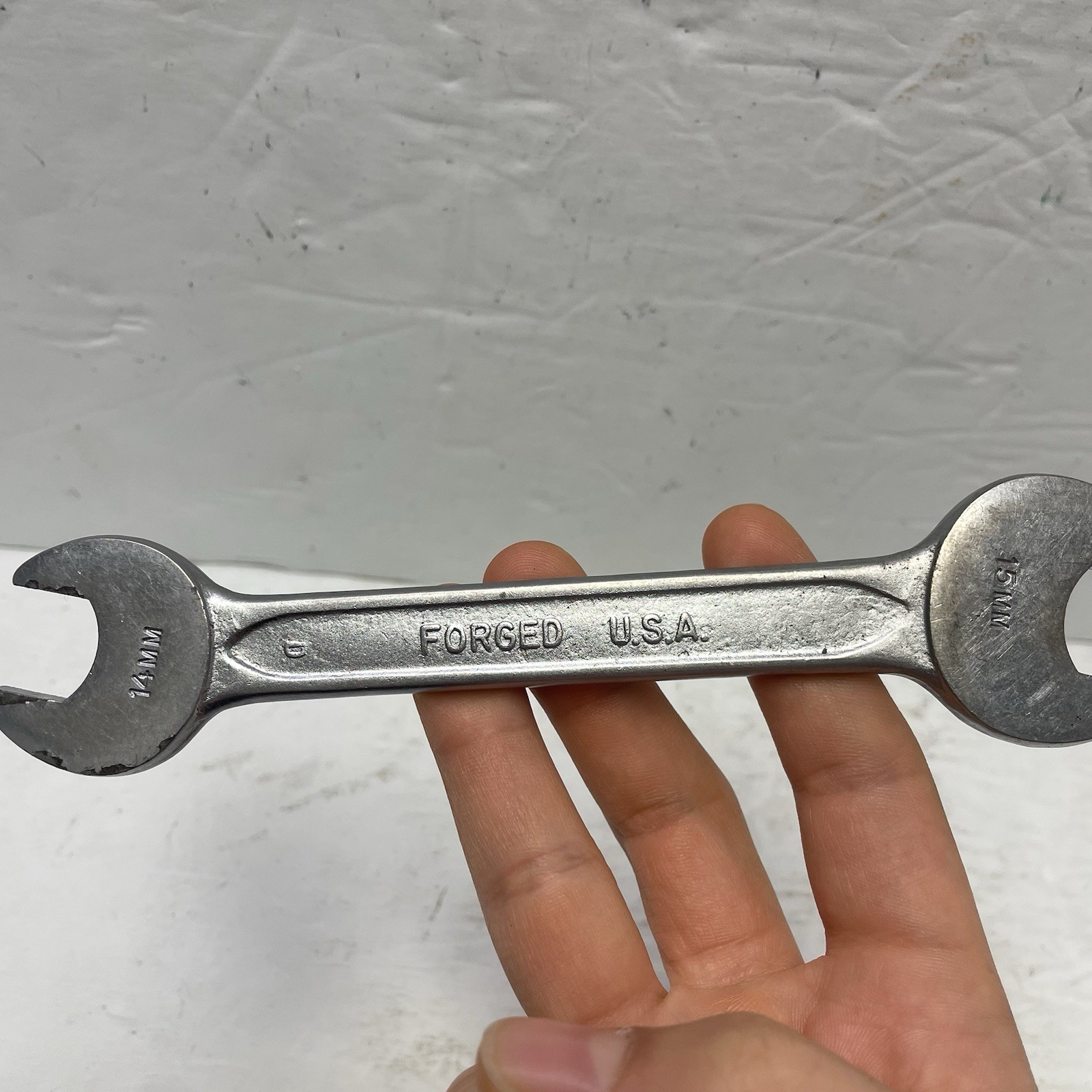 6″ Open End Wrench 14mm x 15mm – Westcraft 45-2851-9 – Used – Good Condition